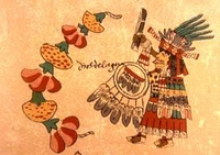 Figure 8: Priestess associated with Cihuacoatl holding hallucinogenic mushrooms 